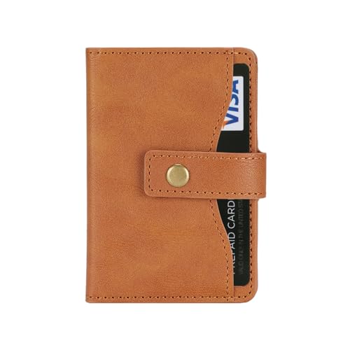 Ultra-Thin Magnetic Wallet and Card Holder (brown) | Compatible with All Magnetic Protective Case,Premium PU leather, stand function, 6 card slots; Fits iPhone17/16/15/14series - color: brown