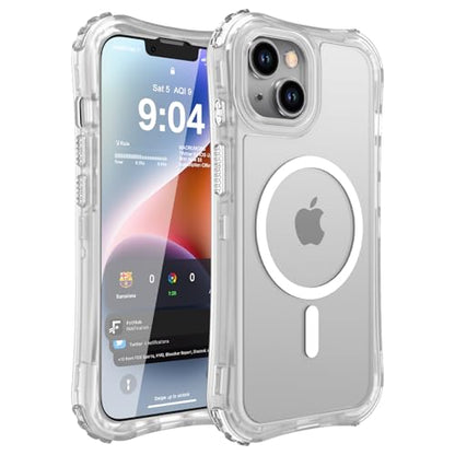 WRJ Magnetic Matte for iPhone 13 Case,iPhone 14 Case,[Compatible with MagSafe][Military Grade Drop Protection] Translucent Anti-Fingerprint Full Body Shockproof Phone Case-Clear - color: Clear, style: Matte