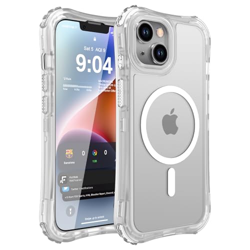 WRJ Magnetic Matte for iPhone 13 Case,iPhone 14 Case,[Compatible with MagSafe][Military Grade Drop Protection] Translucent Anti-Fingerprint Full Body Shockproof Phone Case-Clear - color: Clear, style: Matte