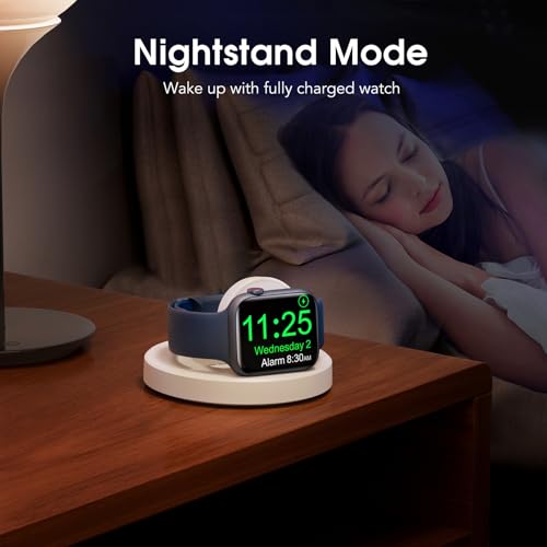 Upgraded for Apple Watch Charger, Foldable Travel Fast Charging Dock - color: White