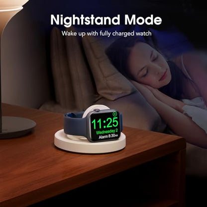 Upgraded for Apple Watch Charger, Foldable Travel Fast Charging Dock - color: White