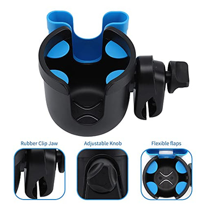 Accmor Wheelchair Cup Holder with Phone Holder, ﻿Universal 360° Rotatable Walker Cup Holder Rollator Scooter Accessory - color: Sky Blue