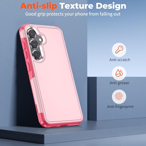zapica Designed for Samsung Galaxy S25 Plus Case/S24 Plus Case, Light Pink | Military Grade Drop Protection, Dual Layer Structure Design, Heavy Duty Shockproof Non-Slip Phone Cover - color: Light Pink, size: Samsung Galaxy S24 Plus/25 Plus 6.7''