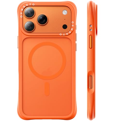 ORNARTO Magnetic for iPhone 17 Pro Max Case, Translucent Matte, Orange | 20FT Military-Grade Drop Protection, Compatible with MagSafe, Slim & Lightweight, AirBuffer Corners, Gecko-Grip Interior - color: Orange