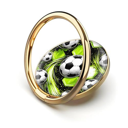 Cell Phone Ring Holder, Cute Metal Phone Grip Stand Finger Ring Kickstand, Flexible 360°Rotation Phone Tablet Case Accessories Compatible with Most Phones Green Neon Soccer - color: Green Neon Soccer