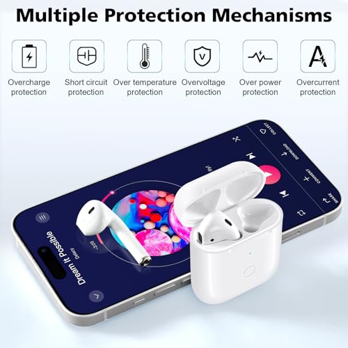 Wireless Charging Case Compatible with AirPod 1 2, Air Pods 1 2 Charger Case Replacement with Bluetooth Pairing Sync Button, No Earbuds,White - color: Air Pod Charging Case