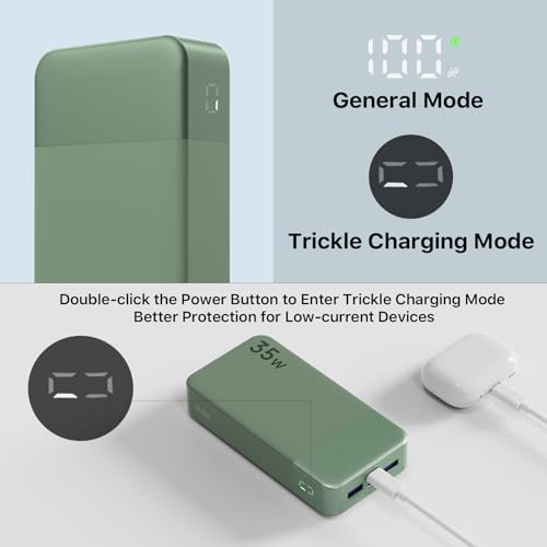 NOBIS Portable Charger 35W 20000mAh Power Bank Fast Charging - color: Green