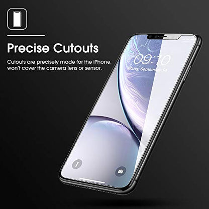 OMOTON 3 Pack Designed for iPhone 11 and iPhone XR Screen Protector (6.1"), Enhanced Tempered Glass Protection, Case Friendly Anti Scratch Bubble Free Ultra Resistant - size: iPhone 11/XR