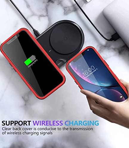 Diverbox for iPhone Xr Case [Shockproof] [Dropproof] [Dust-Proof],Heavy Duty Protection Phone Case Cover for Apple iPhone XR - color: Red-3in1