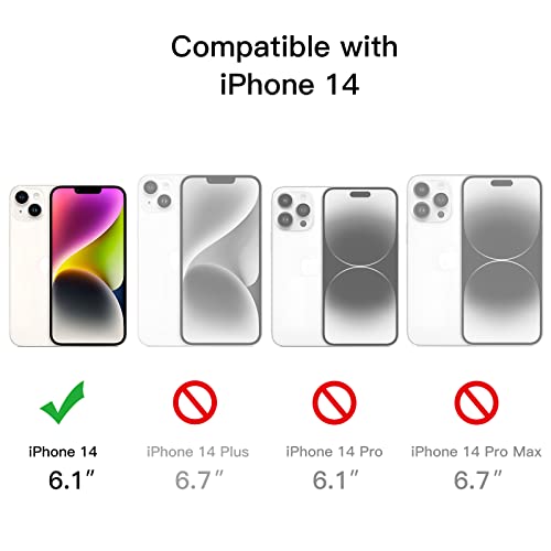 JETech Case for iPhone 14, 360° Protection, Black - color: Black