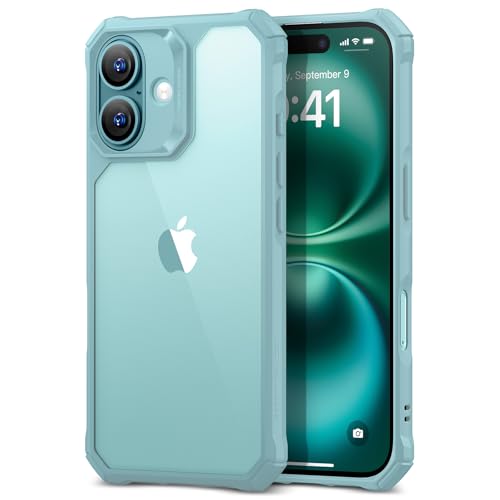 ESR for iPhone 16 Case, Military-Grade Protection with Shock-Absorbing Corners, Scratch-Resistant and Anti-Yellowing Acrylic Back, Slim Protective Phone Case, Air-Armor Series, Clear Mint - color: Clear Mint
