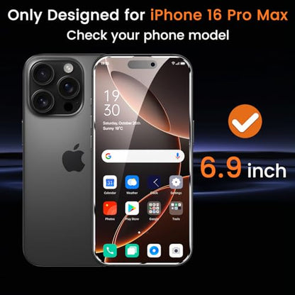 Lesakit 4+4 Pack Privacy Screen Protector for iPhone 16 Pro Max 6.9-Inch with 4 Pack Camera Lens Protector, Anti Spy Tempered Glass Film 9H Hardness Case Friendly - size: iPhone 16 Pro Max