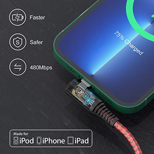 Long USB-C Lightning Cable 20ft MFi Right Angle Lightning Cable 2.4A Fast - Heavy Duty iPhone Charger Cord for Pad/Air Pods/iPhone14 13 12 11
