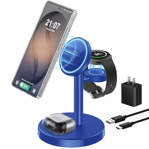 Aeinidi Super Fast Strong Magnetic Wireless Charger for Samsung - color: NavyBlue, size: 15W