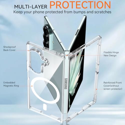 Hensinple for Samsung Galaxy Z Fold 8 Ultra Case,Z Fold8 Ultra| Z Fold 7 Case [Compatible with MagSafe] Translucent Matte Military Grade Protection Shockproof Rugged Magnetic Phone Cover(Clear) - color: Z Fold 8 Ultra-Clear, size: Galaxy Z Fold 8 Ultra| Z