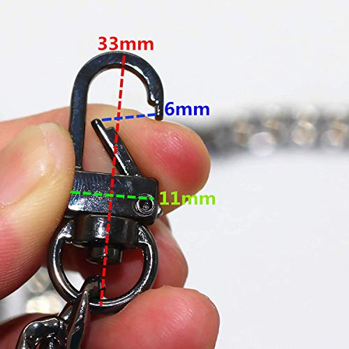 47" Crossbody Chain Strap for Purse Handbag Shoulder Bag Replacement - color: Gun-Black