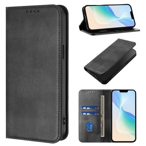 Protective Case Compatible with Galaxy A20E with RFID Blocking, Leather Phone Case Bumper Magnetic Case Leather Cover Card Slot Wallet Shockproof Shell Compatible with Samsung Galaxy A20E/A10E - color: Black