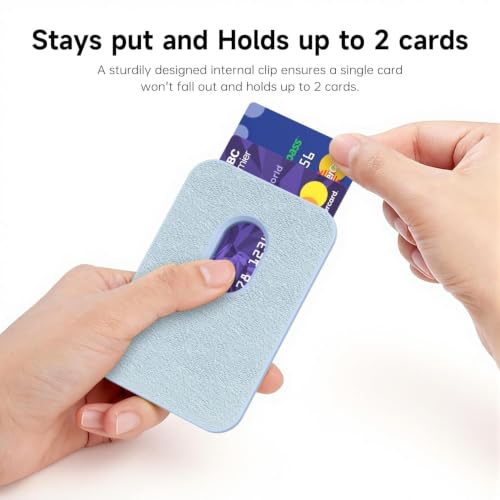 LoeoeL Magnetic Phone Wallet Compatible with Magsafe Wallet, Silicone ID Credit Card Holder Wallets for Back of Phone Pocket, Slim Thin Pouch Sleeve Wallets for iPhone Samsung, Light Blue - color: Light Blue