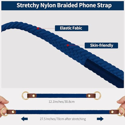 Hovmwey Stretchy Phone Lanyard Tether, 2 Pack Phone Leash Anti-theft Phone Strap for Anti-drop Outdoor Hiking Cycling Climbing Universal for Most Cell Phones, Atlantic Blue - color: Atlantic Blue