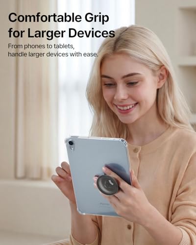 Sinjimoru Magnetic Phone Grip for MagSafe, Soft Silicone, Clear Glitter - color: Clear Glitter