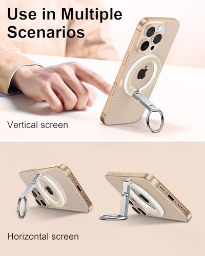 AILKIN Magnetic Phone Ring Holder Grip for Back of Phone, MagSafe Kickstand - color: Gold Bling
