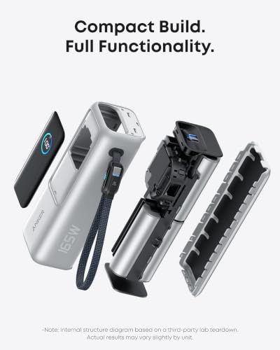 Anker Laptop Power Bank, 25,000mAh Travel Essential with 165W Total Output - color: Silver