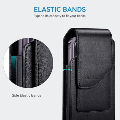 nuoku Phone Holster for Men Belt with Card Holder for iPhone Air 17/16/15/14/13/12/11 Pro Max, Cell Phone Belt Holder for Men Compatible with Samsung Galaxy S25, S24, S23 A54 A53 A52 (Black) - color: Black