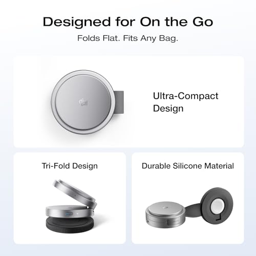 EF ECOFLOW Rapid Mag 3-in-1 Magnetic Wireless Charging Station, Qi2.2 25W Foldable MagSafe Charger Stand for iPhone 17/16/15, Apple Watch & AirPods, Travel-Ready, with 45W Adapter, Black - color: Black