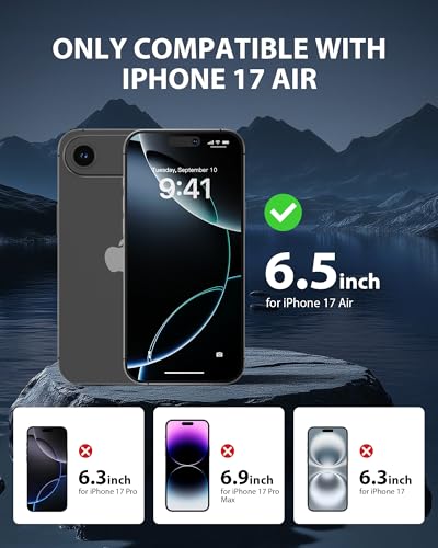 GIGIKISS Compatible for iPhone 17 Air Privacy Screen Protector 6.5 Inch, Purple Gradient Anti Spy Anti Blue Light HD Screen Protector Tempered Glass Easy Installation - size: for iPhone 17 Air - 6.5 inch