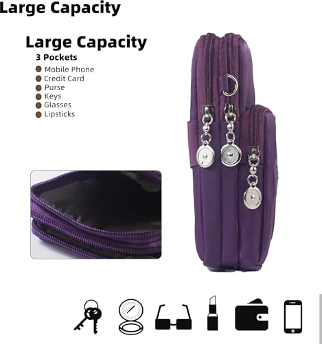 JANKS Small Crossbody Bags for Women Mini Cell Phone Purses Handbag Shoulder Bag - color: 010 Dark Purple