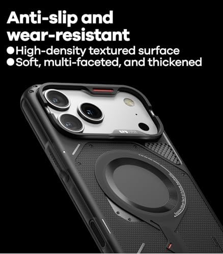 Aulumu A17 iPhone 17 Pro Max Case | MagSafe Compatible | Touch-Sensitive Buttons | Integrated Drop Protection | Military-Grade Outdoor Design Black - size: iPhone 17 Pro Max