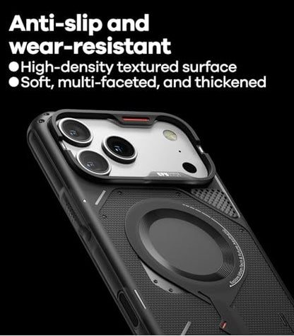 Aulumu A17 iPhone 17 Pro Case | MagSafe Compatible | Touch-Sensitive Buttons | Integrated Drop Protection | Military-Grade Outdoor Design Black - size: iPhone 17 Pro