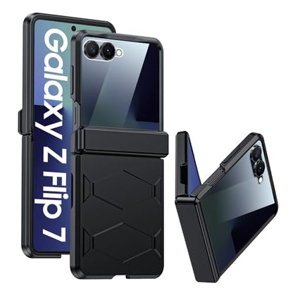 GooseBox for Samsung Galaxy Z Flip 7 Case,Built-in Privacy Screen Protector&Hinge Protection Shockproof All-Inclusive Smartphone Cover for Samsung Galaxy Z Flip 7(Black) - color: Flip7-Black FKP