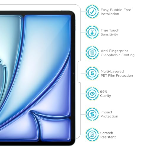 Tech Armor for iPad Air 11 M4, iPad 10th,Anti-Glare Screen Protector 2 Pack