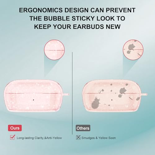 Aircawin for Bose New QuietComfort Earbuds Case Clear Glitter 2024 - color: Clear Pink Glitter