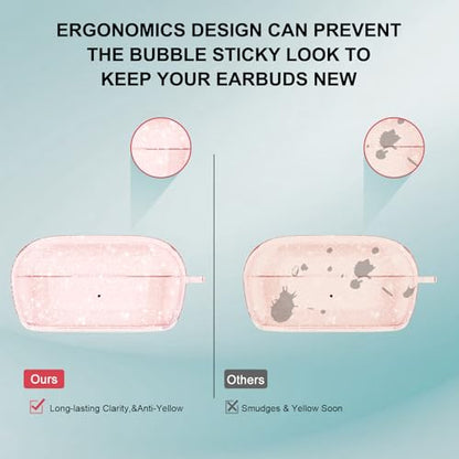Aircawin for Bose New QuietComfort Earbuds Case Clear Glitter 2024 - color: Clear Pink Glitter