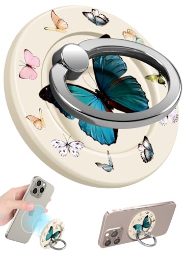 Lotadilo Magnetic Phone Ring Holder, Cute Phone Grip Stand, Butterfly - color: Butterfly