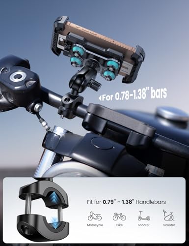 Lamicall Motorcycle Phone Mount Holder with Dual Vibration Dampener - color: Blue