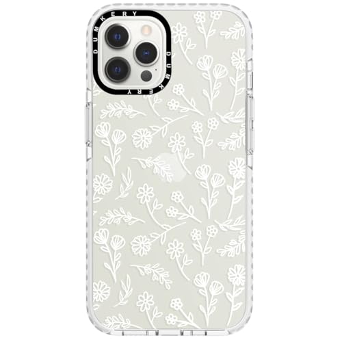 Dumkery Cute White Flowers Case Compatible with iPhone 12 Pro Max Clear Case, Floral Aesthetic Pattern, Soft TPU Shockproof Slim Cases Cover for Girls Women - size: iPhone 12 Pro Max