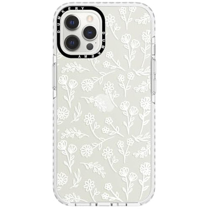Dumkery Cute White Flowers Case Compatible with iPhone 12 Pro Max Clear Case, Floral Aesthetic Pattern, Soft TPU Shockproof Slim Cases Cover for Girls Women - size: iPhone 12 Pro Max