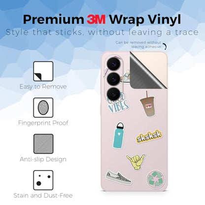 Glossy Glitter Phone Skin Compatible with Samsung Galaxy S26 - VSCO1 - Premium 3M Vinyl Protective Wrap Decal Cover - Easy to Apply | Crafted in the USA by MightySkins - color: VSCO1, size: Galaxy S26 (Back Wrap), style: Glossy Glitter Finish