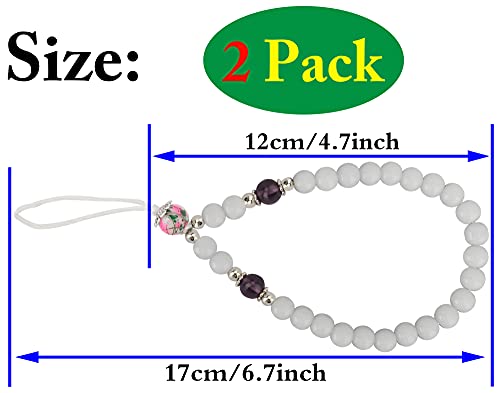 Cell Phone Lanyard Strap Bling Crystal Beads Hand Wrist Lanyard - color: 17cm/Black+white