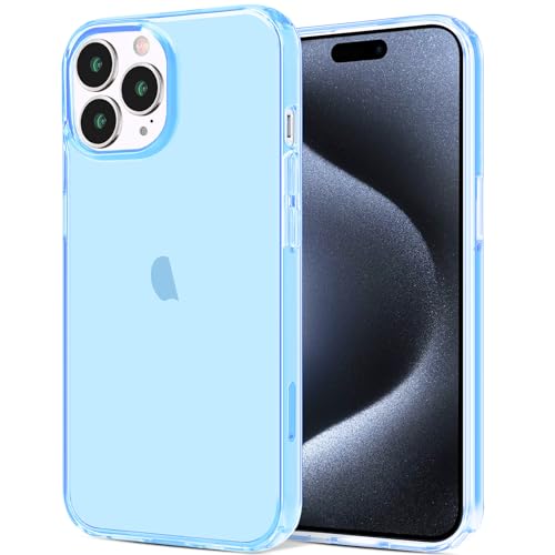 JJGoo Compatible with iPhone 15 Pro Case Clear, Soft Clear Fiexible TPU Phone Cases, Shockproof Transparent Bumper Cover Slim Thin Phone Case, Translucent Blue - color: Blue