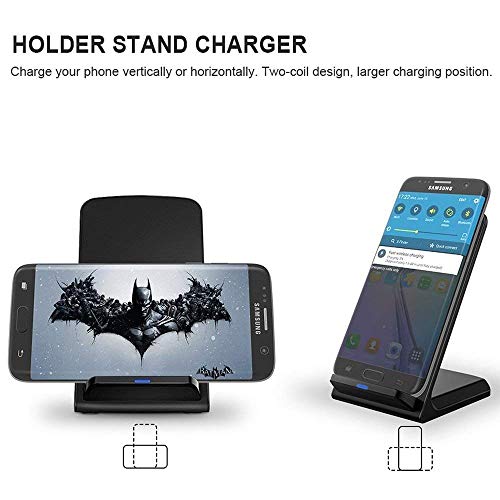 Fast Wireless Charger Stand for Samsung Galaxy S25 S24 S23 S22 Ultra/S21/Note 20/S20/S10+/S10e/S9/ S8+/S7 Edge Note 9/8 Qi Charging Dock for iPhone 17 16 15 14 13 12 11 Pro Max Mini Xs Xr 8 Plus SE