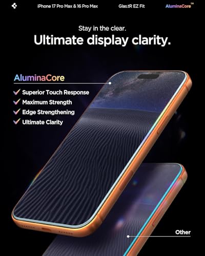 Spigen Screen Protector for iPhone 17 Pro Max, 16 Pro Max - size: iPhone 17 Pro Max , iPhone 16 Pro Max