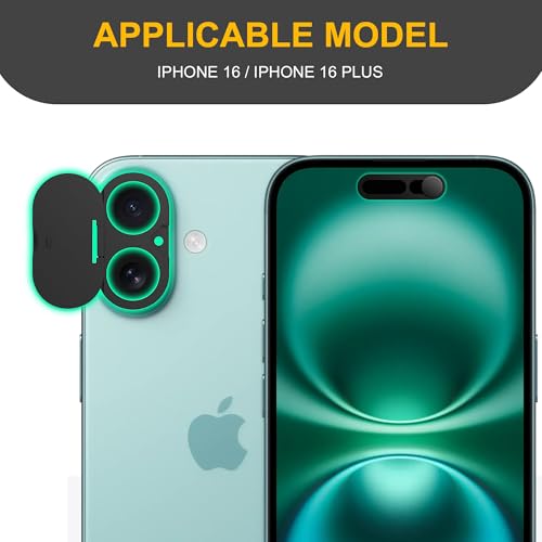 3 Pack Privacy Cover Compatible for iPhone 16/iPhone 16 Plus with 2 Front Camera Privacy Cover, Anti-Spy Camera Cover, Easy-Adhesive Design, Safeguard on iPhone 16/16 Plus,Black - size: iPhone 16/iPhone 16 PlusMax
