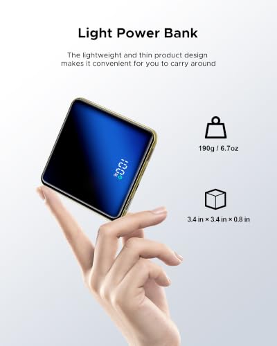 10000mAh Portable Charger, Built-in Cable Power Bank,