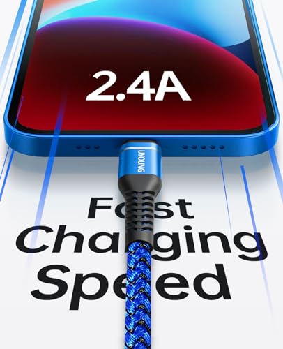 iPhone Charger [Apple MFi Certified] USB A to Lightning Cable 6FT, 3Pack - color: Blue, size: 6FT, style: USB A to Lightning