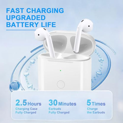 Wireless Charging Case Compatible with AirPods 1 & 2, Replacement for AirPod Charger Case with Bluetooth Pairing Sync Button, Fast Charging 680mAh Battery, Indicator Light