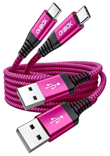 USB C Cable 60W Fast Charging [2 Pack 3FT] USB A to USB C Cable for CarPlay - color: Rose Red, size: 3FT, style: USB A to USB C